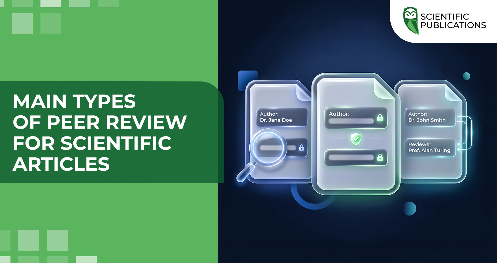 Main types of peer review for scientific articles