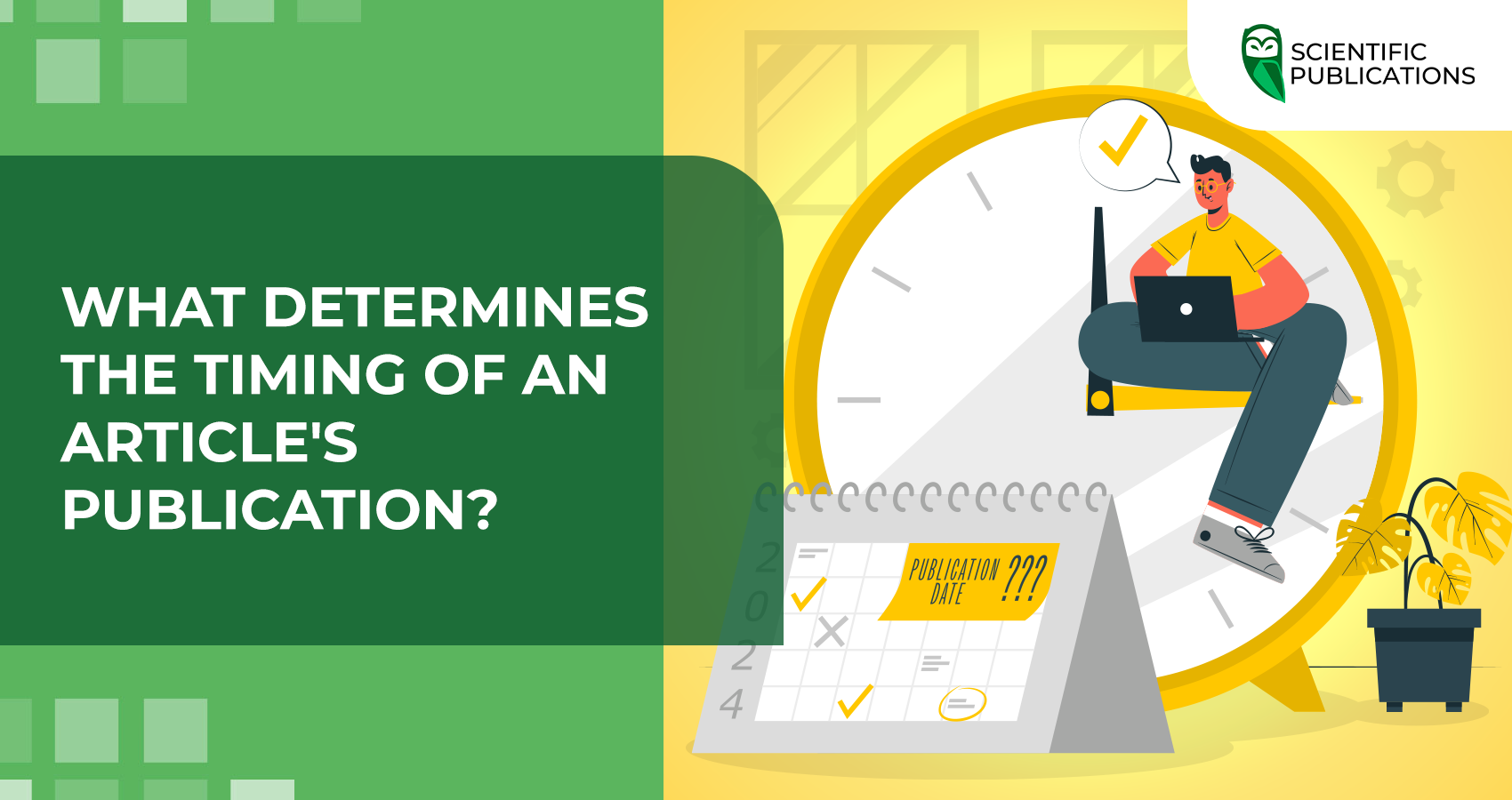 What determines the timing of an article's publication?