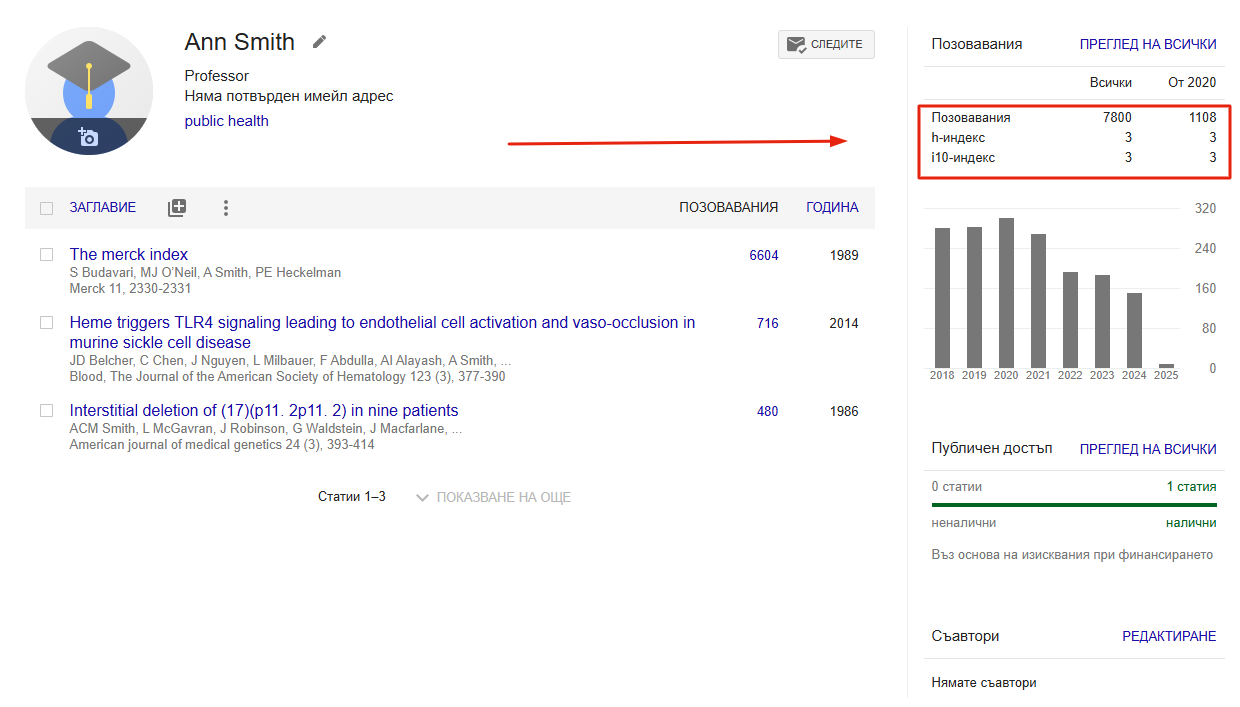 Как узнать свой H-index в Google Наука?